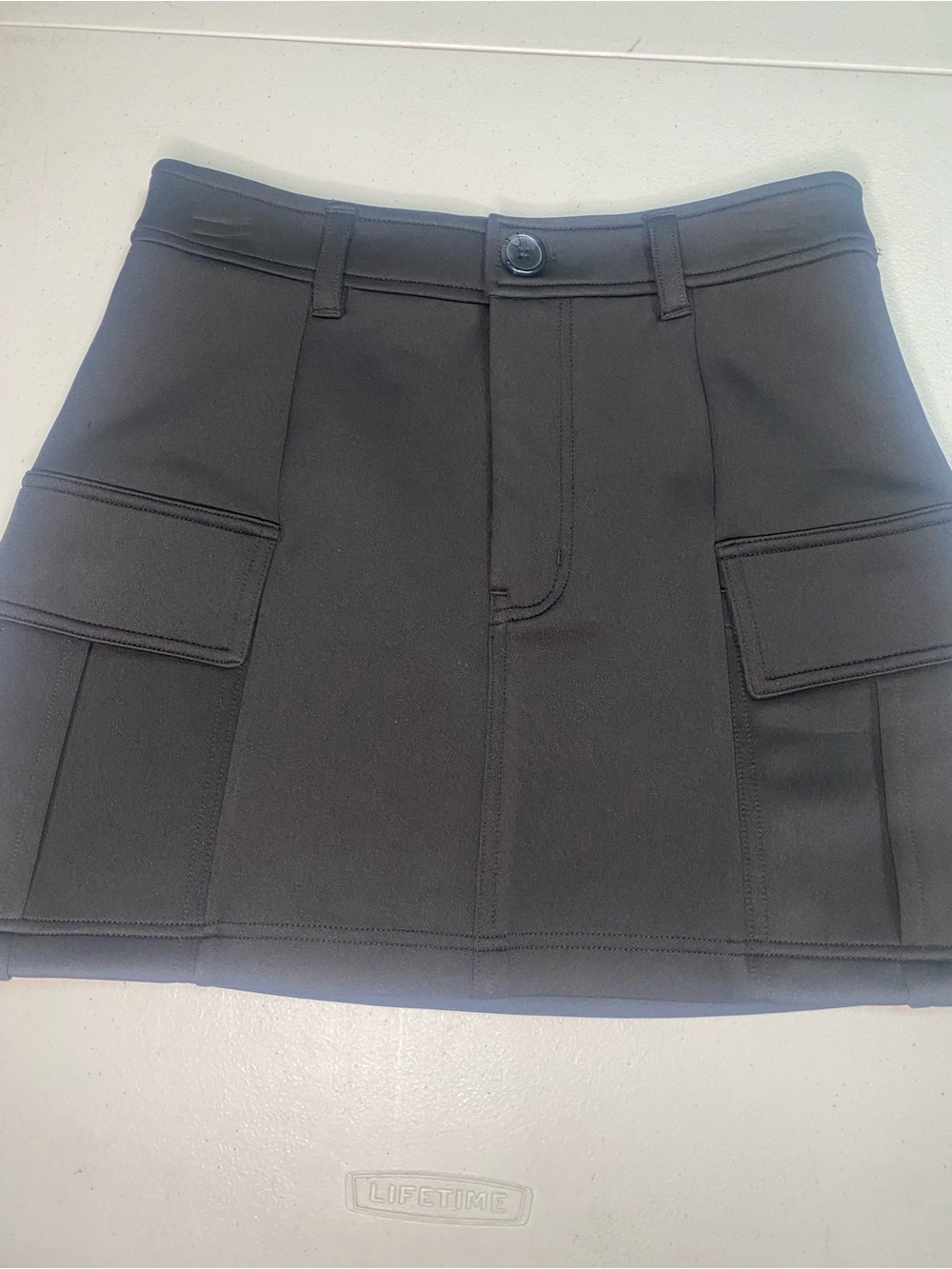 Gianni Bini Black Button-Front Mini Skirt